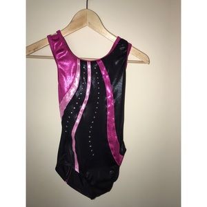 Pink gymnastics leotard